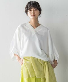 MAYSON GREY / メイソングレイ シャツ・ブラウス | タックワイドスリーブVネックドルマンブラウス≪手洗い可能≫