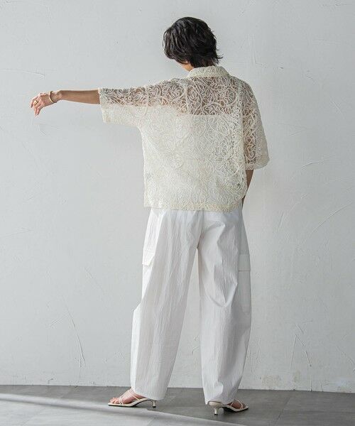 MAYSON GREY / メイソングレイ シャツ・ブラウス | 【WEB限定】コード刺繍レースワイドシャツ≪手洗い可能≫ | 詳細6