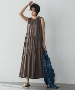 MAYSON GREY / メイソングレイ ロング・マキシ丈ワンピース | ドロストノースリーブカットワンピース≪手洗い可能≫
