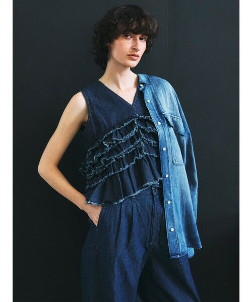 MAYSON GREY / メイソングレイ ダウンジャケット・ベスト | レイヤードフリルデニムベスト≪洗濯機で洗える≫ | 詳細13