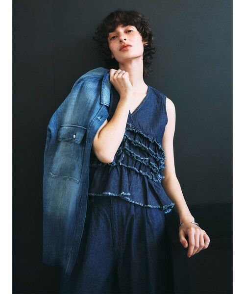 MAYSON GREY / メイソングレイ ダウンジャケット・ベスト | レイヤードフリルデニムベスト≪洗濯機で洗える≫ | 詳細14