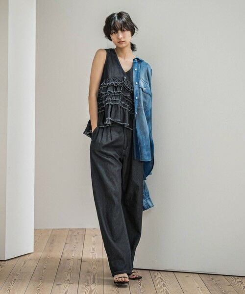 MAYSON GREY / メイソングレイ ダウンジャケット・ベスト | レイヤードフリルデニムベスト≪洗濯機で洗える≫ | 詳細8
