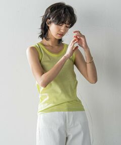MAYSON GREY / メイソングレイ カットソー | チュール使いラメリブタンクトップ≪手洗い可能≫