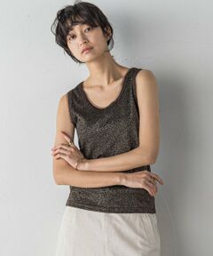 MAYSON GREY / メイソングレイ カットソー | チュール使いラメリブタンクトップ≪手洗い可能≫