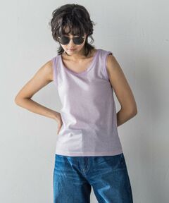 MAYSON GREY / メイソングレイ カットソー | チュール使いラメリブタンクトップ≪手洗い可能≫