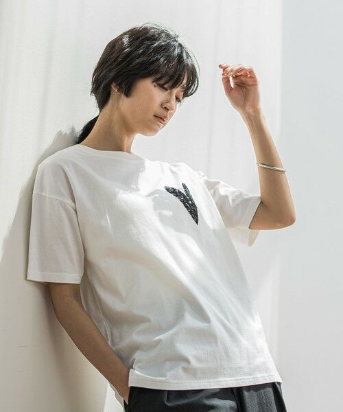 MAYSON GREY / メイソングレイ カットソー | スパンコールハート刺繍Tシャツ≪洗濯機で洗える≫ | 詳細1