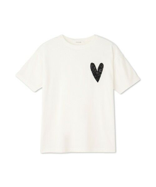 tシャツ スパンコールハート刺繍Tシャツ「洗濯機で洗える」 レディース スパンコールハート刺繍Tシャツ≪洗濯機で洗える≫ | MAYSON
