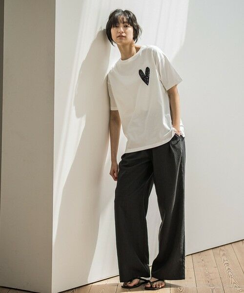 MAYSON GREY / メイソングレイ カットソー | スパンコールハート刺繍Tシャツ≪洗濯機で洗える≫ | 詳細4