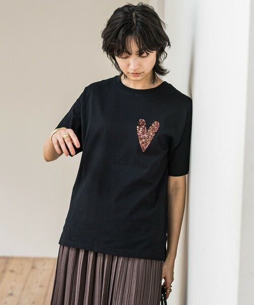 MAYSON GREY / メイソングレイ カットソー | スパンコールハート刺繍Tシャツ≪洗濯機で洗える≫ | 詳細11