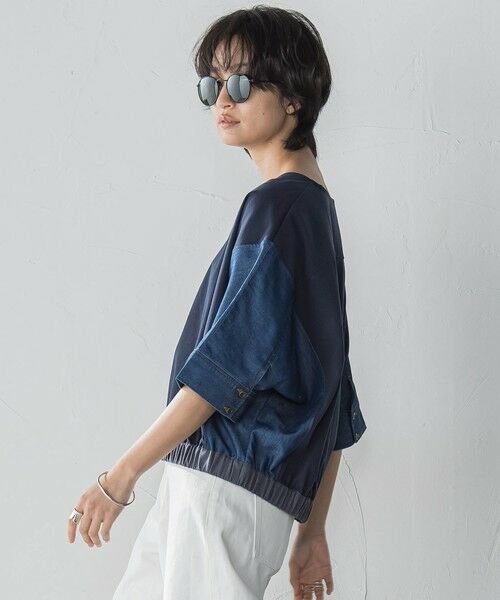 MAYSON GREY / メイソングレイ カットソー | デニムドッキングドロストドルマンプルオーバー≪洗濯機で洗える≫ | 詳細11