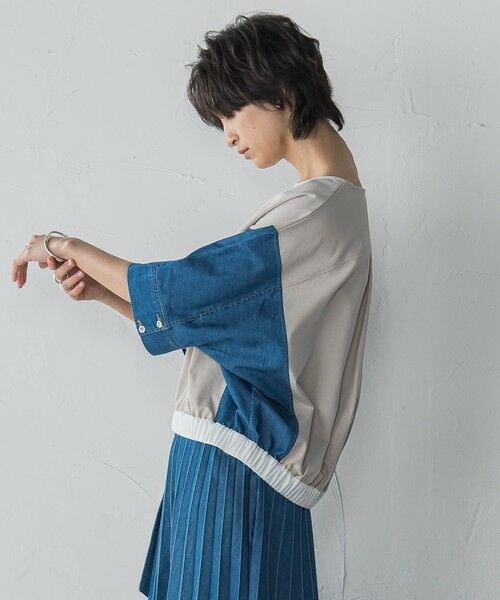 MAYSON GREY / メイソングレイ カットソー | デニムドッキングドロストドルマンプルオーバー≪洗濯機で洗える≫ | 詳細27