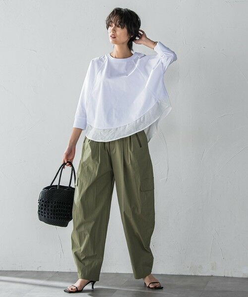 MAYSON GREY / メイソングレイ カットソー | 7分袖ドライコットン混裾ドッキングドルマンプルオーバー≪洗濯機で洗える≫ | 詳細5