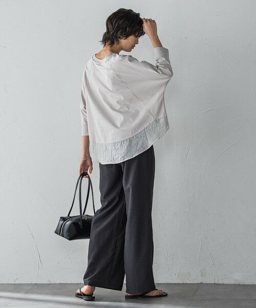 MAYSON GREY / メイソングレイ カットソー | 7分袖ドライコットン混裾ドッキングドルマンプルオーバー≪洗濯機で洗える≫ | 詳細12