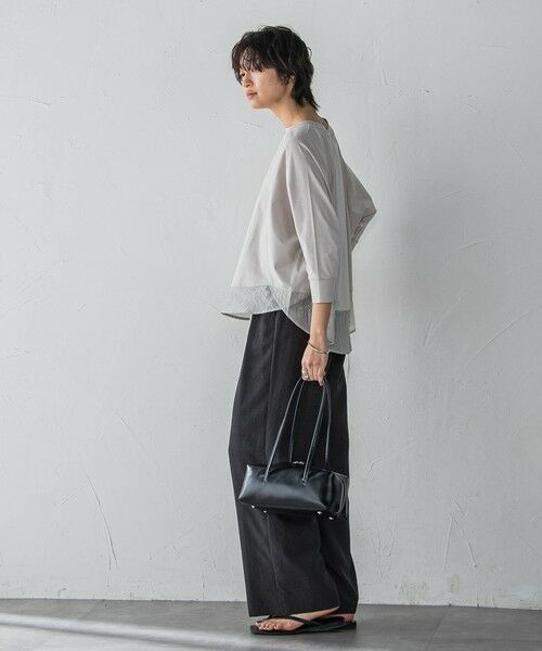 MAYSON GREY / メイソングレイ カットソー | 7分袖ドライコットン混裾ドッキングドルマンプルオーバー≪洗濯機で洗える≫ | 詳細13