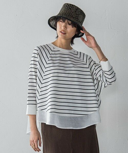 MAYSON GREY / メイソングレイ カットソー | 7分袖ドライコットン混裾ドッキングドルマンプルオーバー≪洗濯機で洗える≫ | 詳細15