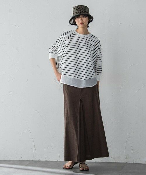 MAYSON GREY / メイソングレイ カットソー | 7分袖ドライコットン混裾ドッキングドルマンプルオーバー≪洗濯機で洗える≫ | 詳細18