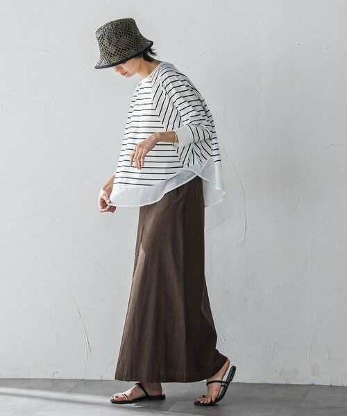 MAYSON GREY / メイソングレイ カットソー | 7分袖ドライコットン混裾ドッキングドルマンプルオーバー≪洗濯機で洗える≫ | 詳細19