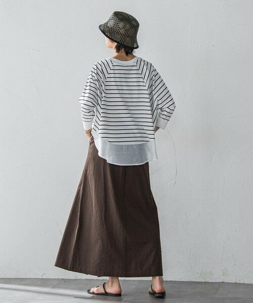 MAYSON GREY / メイソングレイ カットソー | 7分袖ドライコットン混裾ドッキングドルマンプルオーバー≪洗濯機で洗える≫ | 詳細20