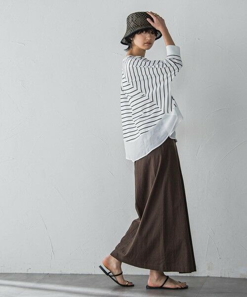 MAYSON GREY / メイソングレイ カットソー | 7分袖ドライコットン混裾ドッキングドルマンプルオーバー≪洗濯機で洗える≫ | 詳細21