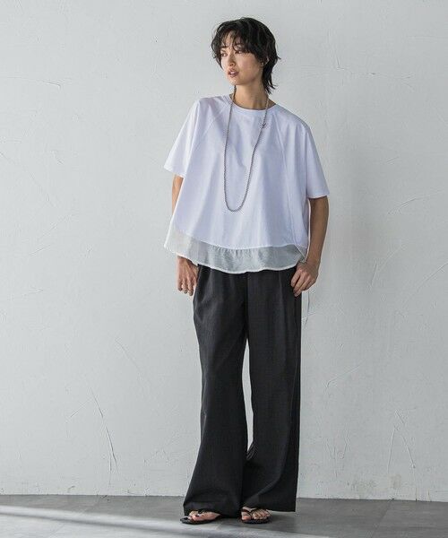 MAYSON GREY / メイソングレイ カットソー | ドライコットン裾ドッキングドルマンプルオーバー≪洗濯機で洗える≫ | 詳細4