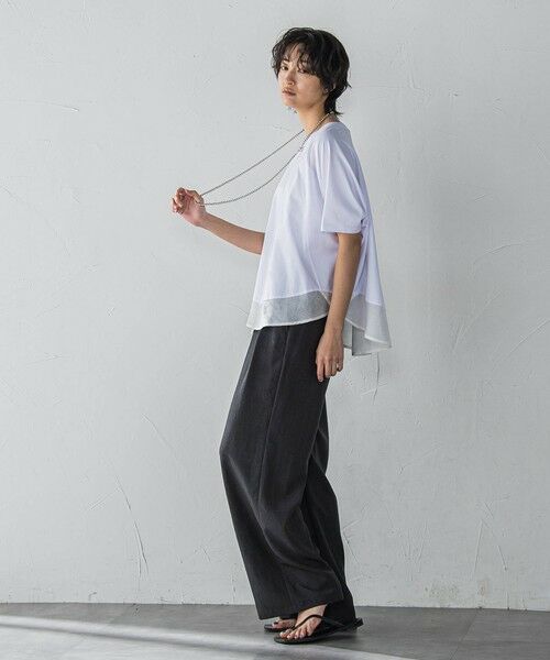 MAYSON GREY / メイソングレイ カットソー | ドライコットン裾ドッキングドルマンプルオーバー≪洗濯機で洗える≫ | 詳細5