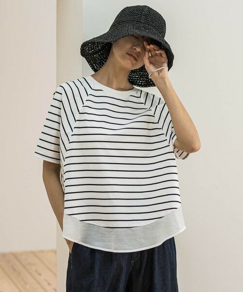 MAYSON GREY / メイソングレイ カットソー | ドライコットン裾ドッキングドルマンプルオーバー≪洗濯機で洗える≫ | 詳細26