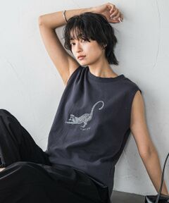 MAYSON GREY / メイソングレイ カットソー | レオパードプリントノースリーブプルオーバー≪洗濯機で洗える≫