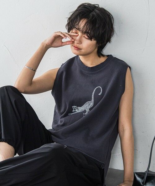 MAYSON GREY / メイソングレイ カットソー | レオパードプリントノースリーブプルオーバー≪洗濯機で洗える≫ | 詳細24
