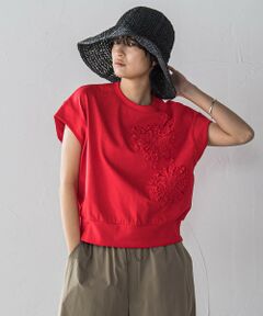 MAYSON GREY / メイソングレイ カットソー | フラワーモチーフフレンチスリーブプルオーバー≪手洗い可能≫