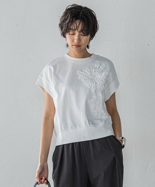 MAYSON GREY / メイソングレイ カットソー | フラワーモチーフフレンチスリーブプルオーバー≪手洗い可能≫ | 詳細2