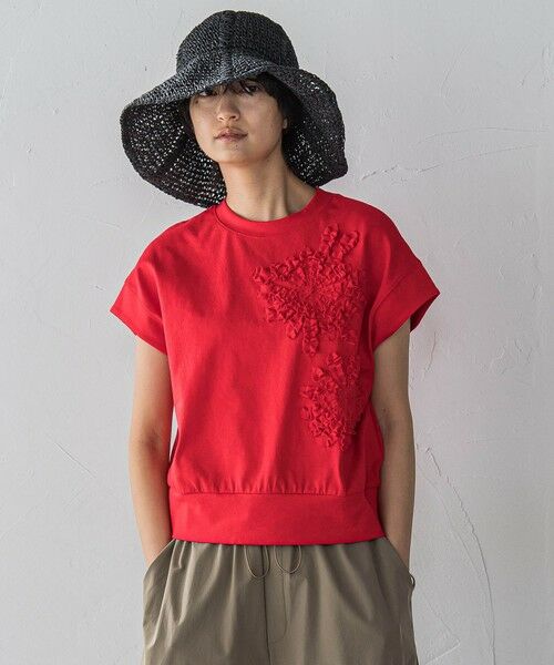 MAYSON GREY / メイソングレイ カットソー | フラワーモチーフフレンチスリーブプルオーバー≪手洗い可能≫ | 詳細9