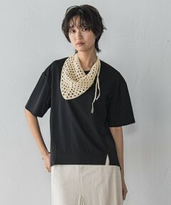 MAYSON GREY / メイソングレイ カットソー | 異素材コンビネーション半袖プルオーバー≪洗濯機で洗える≫