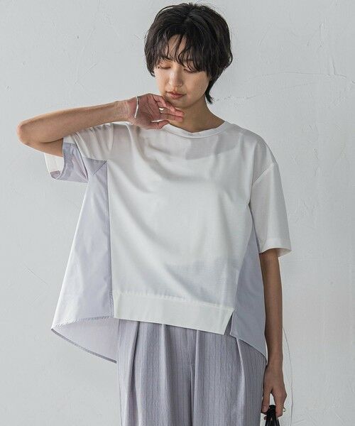 MAYSON GREY / メイソングレイ カットソー | 異素材コンビネーション半袖プルオーバー≪洗濯機で洗える≫ | 詳細2