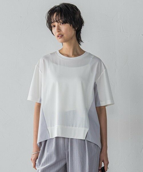 MAYSON GREY / メイソングレイ カットソー | 異素材コンビネーション半袖プルオーバー≪洗濯機で洗える≫ | 詳細3