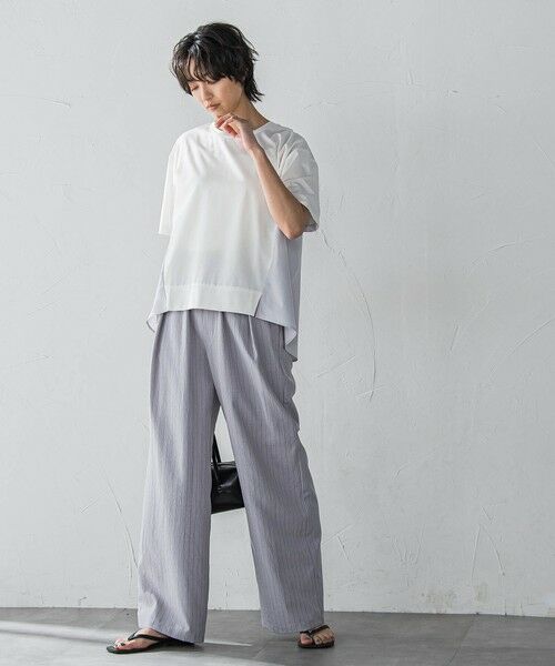 MAYSON GREY / メイソングレイ カットソー | 異素材コンビネーション半袖プルオーバー≪洗濯機で洗える≫ | 詳細5