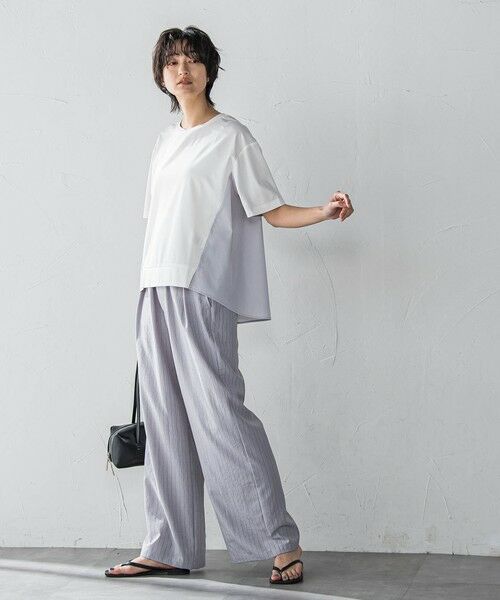 MAYSON GREY / メイソングレイ カットソー | 異素材コンビネーション半袖プルオーバー≪洗濯機で洗える≫ | 詳細6