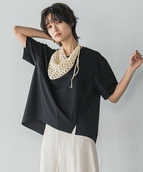 MAYSON GREY / メイソングレイ カットソー | 異素材コンビネーション半袖プルオーバー≪洗濯機で洗える≫ | 詳細8