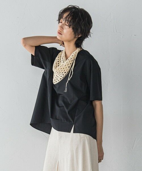 MAYSON GREY / メイソングレイ カットソー | 異素材コンビネーション半袖プルオーバー≪洗濯機で洗える≫ | 詳細9