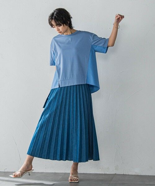 MAYSON GREY / メイソングレイ カットソー | 異素材コンビネーション半袖プルオーバー≪洗濯機で洗える≫ | 詳細19