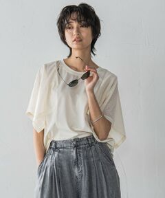 MAYSON GREY / メイソングレイ カットソー | ラメスカーフスリーブプルオーバー≪手洗い可能≫