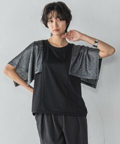 MAYSON GREY / メイソングレイ カットソー | ラメスカーフスリーブプルオーバー≪手洗い可能≫