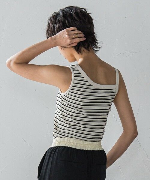 MAYSON GREY / メイソングレイ カットソー | ランダムボーダーアシンメトリーリブタンクトップ≪洗濯機で洗える≫ | 詳細3