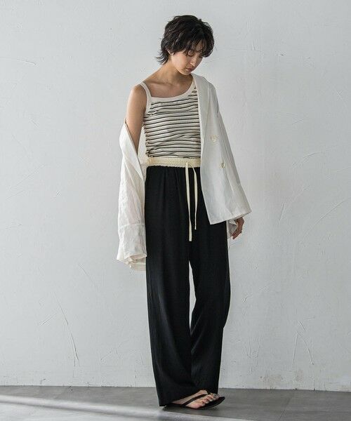MAYSON GREY / メイソングレイ カットソー | ランダムボーダーアシンメトリーリブタンクトップ≪洗濯機で洗える≫ | 詳細5
