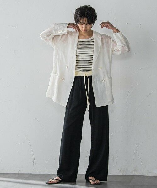 MAYSON GREY / メイソングレイ カットソー | ランダムボーダーアシンメトリーリブタンクトップ≪洗濯機で洗える≫ | 詳細7