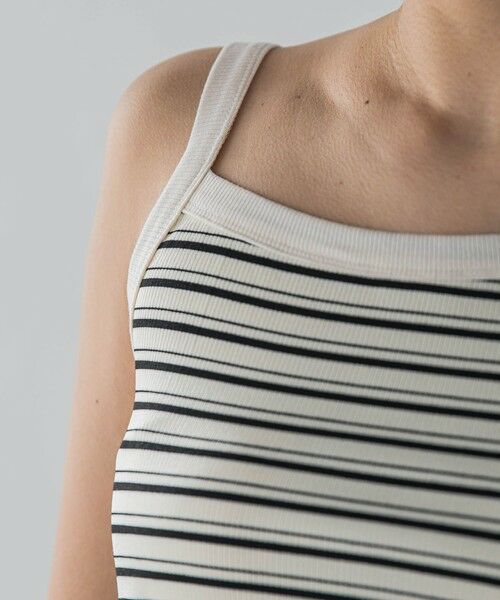 MAYSON GREY / メイソングレイ カットソー | ランダムボーダーアシンメトリーリブタンクトップ≪洗濯機で洗える≫ | 詳細8