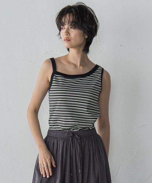 MAYSON GREY / メイソングレイ カットソー | ランダムボーダーアシンメトリーリブタンクトップ≪洗濯機で洗える≫ | 詳細14