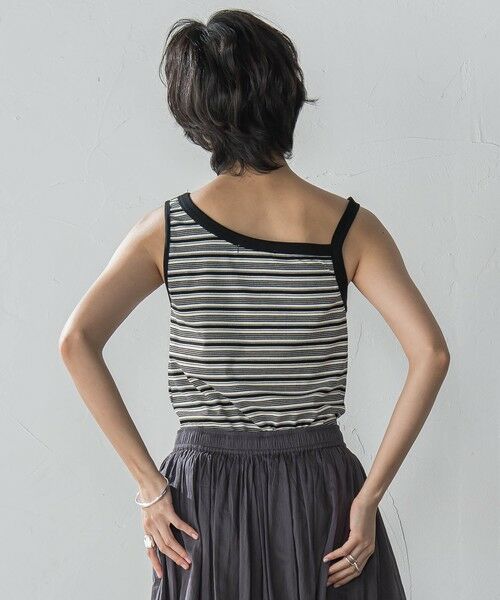 MAYSON GREY / メイソングレイ カットソー | ランダムボーダーアシンメトリーリブタンクトップ≪洗濯機で洗える≫ | 詳細15