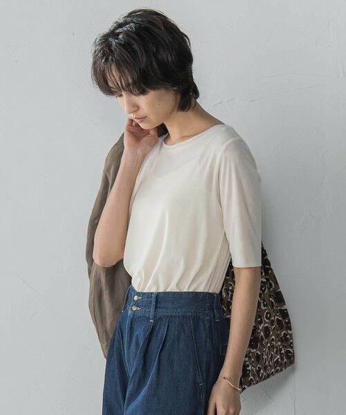 MAYSON GREY / メイソングレイ カットソー | マクロチュール5分袖プルオーバー≪手洗い可能≫ | 詳細2