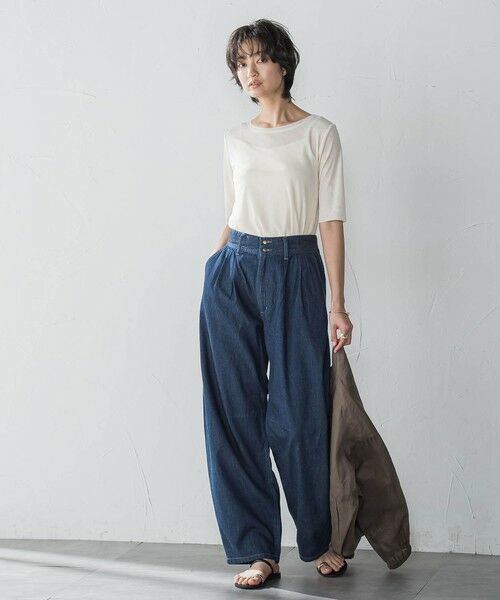 MAYSON GREY / メイソングレイ カットソー | マクロチュール5分袖プルオーバー≪手洗い可能≫ | 詳細4