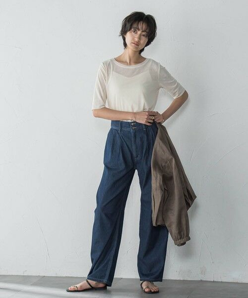 MAYSON GREY / メイソングレイ カットソー | マクロチュール5分袖プルオーバー≪手洗い可能≫ | 詳細5